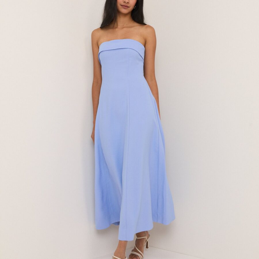 Blue A-Line Modern Midaxi Dress