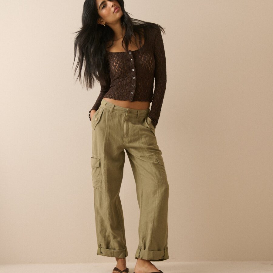 Khaki Refined Classic Everyday Trousers